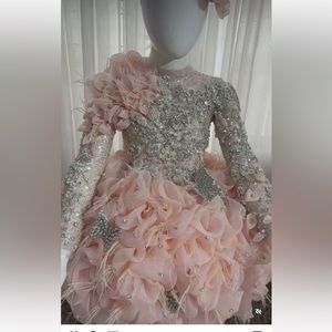 Hand made costume dress for a 2years old. (Light peach color)